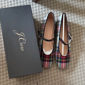 J. Crew Women's Stewart Tartan Plaid Mary Jane Flats